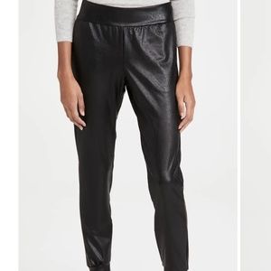 Commando Black Faux Leather Joggers